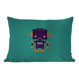Уличная подушка MuchoWow - Робот - Лицо - Антенна - Синий - Мальчики - 60x40 см - Устойчивость к атмосферным воздействиям - Подушки для отдыха - Чехлы для подушек - Декоративные чехлы для подушек - Декоративные чехлы для подушек, мультиколор
