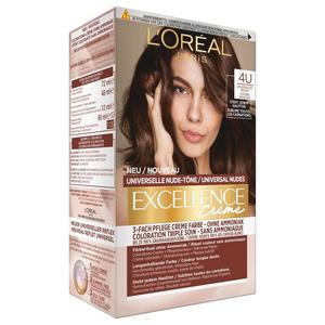 Краска для волос excellence creme universale nude-töne Loreal Paris, 4u - mittelbraun, количество 1 шт.