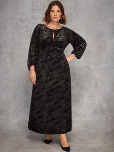 Платье Curve с жаккардом и эффектом burnout Live Unlimited, Gold/Multi