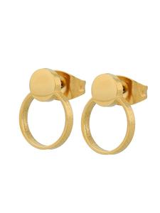 Adeliás Женские серьги - серьги-гвоздики из нержавеющей стали в золотом исполнении