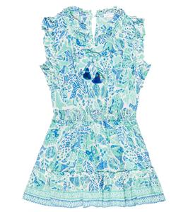 Платье с принтом Triny Poupette St Barth Kids, Aqua Chagal