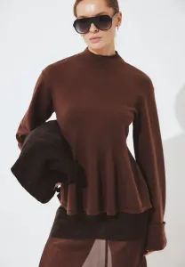 Джемпер с отворотом рукава Na-Kd, Brown
