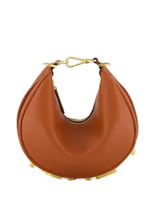 Миниатюрная кожаная сумка через плечо Fendigraph, коричневый