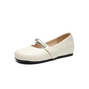 Туфли Мэри Джейн на плоской подошве женские ZHR, Beige