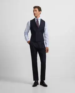 Брюки-чинос мужские синие в елочку Silbon, темно-синий