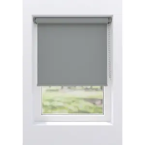 Затемняющая рулонная штора мой дом «Lea», затемняющая, энергосберегающая, с сверлением/без сверления, свободно висит My Home, цвет hellgrau/hellgrau + weiß