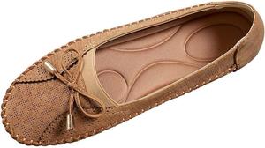 Женские балетки на плоской подошве, стильные с бантом, слипоны, легкие, противоскользящие, дышащие, для ходьбы, офисная и повседневная деловая обувь Generic, Brown