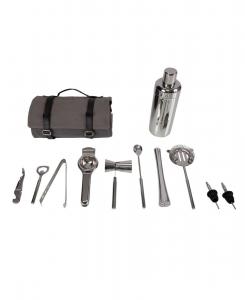 Набор инструментов для бармена Barkeep Bar Tool Roll up Kit, 12 штук Legacy, Gray with Black Accents
