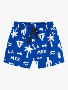 Детские пляжные шорты для плавания с принтом Petit Bateau, цвет Mid Blue/Mallow