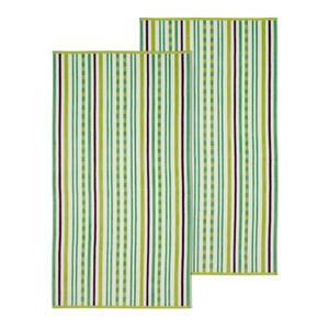 Хлопковое текстурированное полосатое полотенце большого размера (набор из 2 шт.) Superior, цвет Pear