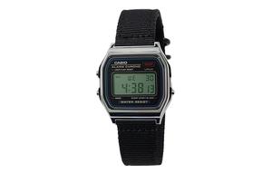 CASIO Мужские часы Retrofit Series с кварцевым механизмом и нейлоновым ремешком, черный циферблат