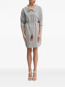 Платье-рубашка мини с полосатым поясом LIU JO, черный