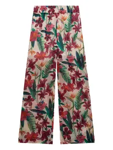 Брюки с цветочным принтом guess kids, нейтральный