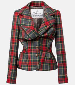Шерстяной блейзер в клетку Vivienne Westwood, Aw25-Red/Green