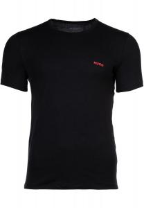 Комплект нижнего белья, 3 шт., круглый вырез, логотип, хлопок, однотонный, для мужчин HUGO, черный