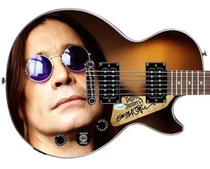 Подпись Оззи Осборна на индивидуальной гитаре Epiphone Les Paul Special серии Elite Art Graphics с подтверждением подлинности ACOA