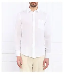 Элегантная льняная рубашка_6 Regular fit Boss Orange, белый