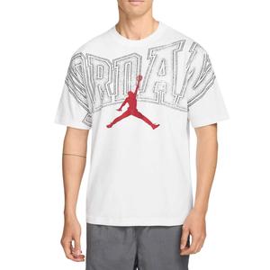 Мужская футболка с принтом Jordan, белый/gym красный