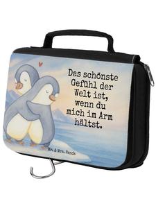 Mr. & Mrs. Panda Косметичка с изображением пингвина, милая, белого цвета