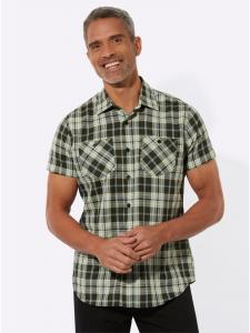 Рубашка с короткими рукавами в черную и лимонную клетку Sieh an!