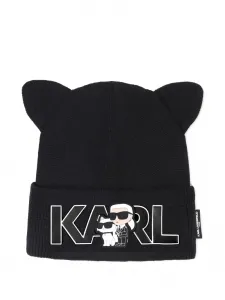 Шапка бини с логотипом KARL LAGERFELD KIDS, черный