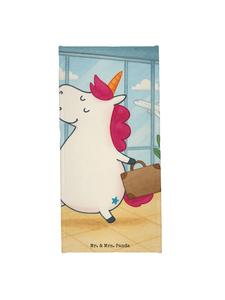 Mr. & Mrs. Panda Полотенце с изображением единорога на чемодане, без надписи, белого цвета