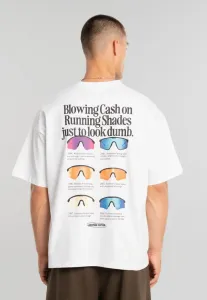 Футболка с принтом «бегущие очки» Another Cotton Lab, White