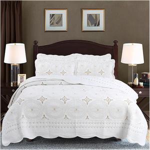 YUSIWOAL Комплект постельного белья стеганый хлопковый с золотой вышивкой