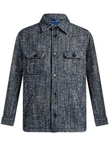 ETRO куртка-рубашка с узором в елочку, синий