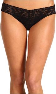 Фирменное кружевное мини-кини с V-образным вырезом Hanky Panky, черный