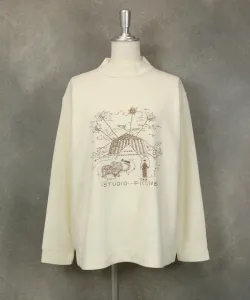 Пуловер с ребристыми рукавами и вышивкой Studio Picone, цвет White(090)