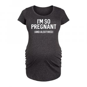 Футболка с рисунком «Я так беременна» для беременных, цвет Heather Charcoal