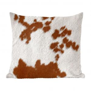 Декоративная подушка MuchoWow, диванная подушка, декоративная подушка для гостиной, 50 х 50 см, воловья кожа в красно-оранжевый горошек - чехлы на подушки - декорирование - спальня