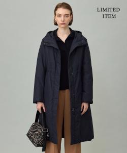 Длинное пуховое пальто с капюшоном ADS