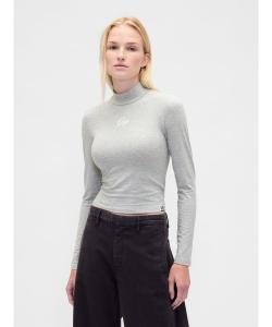 Укороченный топ с воротником-стойкой и логотипом (W)GAP