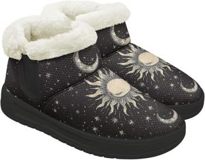 Зимние ботинки для женщин, снегоступы с меховой подкладкой, теплые женские походные и прогулочные туфли, противоскользящие легкие ботинки до щиколотки Chririnla, Sun & Moon