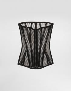 Корсет из сетчатого тюля Dolce & Gabbana, черный