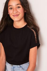 Топы из 100% хлопка с отделкой на плечах, 2 упаковки (5 16 лет) (5 16 лет) Lipsy, черный