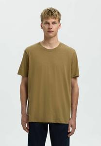Футболка Selected Homme SLHASPEN SLUB O NECK TEE, Dried Herb/Khaki