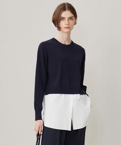 Пуловер из вязаного полотна с перекрестными плетениями