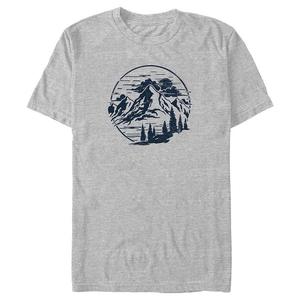 Футболка с графическим изображением Big & Tall Mountain, вид спереди, цвет Athletic Heather