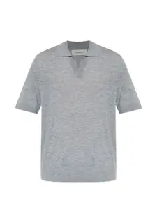 Футболка с V-образным вырезом и отложным воротником поло Lisa Yang, серый