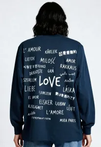 Футболка universal love из плотной ткани, размер 26, с длинными рукавами. Mira Paris, Dark Blue