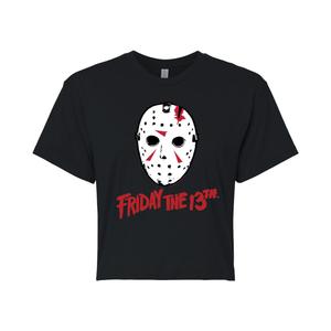 Укороченная футболка с маской для юниоров Friday The 13th Licensed Character, черный