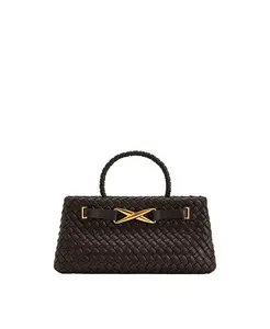 Женская плетеная сумка-тоут Elora небольшого размера JW PEI, коричневый