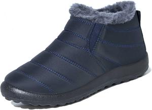 Женские зимние ботинки для снега, удобные, теплые, на меху, ботильоны, женские зимние ботинки для улицы, противоскользящие (черные, 12) CPMBFDC, Blue 11.5