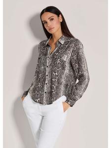 MADELEINE Длинная блузка-рубашка с уникальным принтом жемчужно-белого/многоцветного цвета