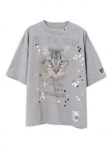 Декорированная футболка с принтом Maison Mihara Yasuhiro, серый