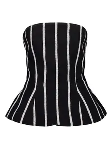Полосатый топ с баской Marrakshi Life, черный