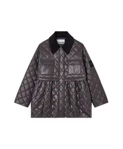 Стеганая куртка миди Ganni, коричневый